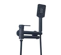 KJJFIPCXP Robinet de baignoire noir avec pulvérisateur portatif à 3 fonctions, robinet mitigeur de salle de bain à poignée unique à haut débit