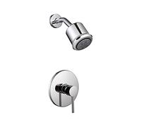 KJJFIPCXP Robinet de Douche Noir, mitigeur de Douche Noir Mat, Valve Brute Incluse, Chrome(Chrome)