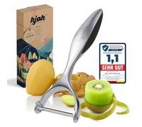 kjøk Éplucheur large - lame inox 51 mm, manche en alliage de zinc | Grand éplucheur de chef pour asperges, fruits et légumes, lame large inox tranchante, poignée robuste en alliage de zinc