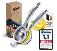 kjøk Premium Presse citron orange manuelle en alliage de zinc, chromée brillante - Presse-agrumes manuelle de grande taille - Presse-citron en métal pour la cuisine - Juicer Lime Lemon Squeezer