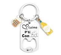 KJKJKJ Cadeau Porteclef Je t'Aime Humour Cadeau Homme Personnalisé Pour Petit Frère Fils ou Petit Copain original Je t'Aime Mon Frère Cadeau Fils Adulte