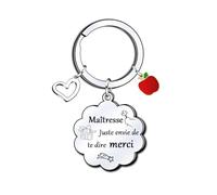 KJKJKJ Cadeau Professeur Porte-clés pour La Meilleure Professeure - Maitresse, Atsem, d'Anniversaire et Remise de Diplôme