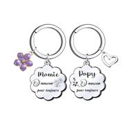 KJKJKJ Cadeaux Noël Mamie Papy Porte-clés 2 Pièces Porte-clés Cadeau Idée Cadeau Grand Parents Fete Des Grand Mere Anniversaire Noel Meilleur Mamie&Papy Du Monde Cadeau des grands-parents (1)