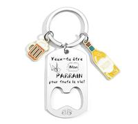 KJKJKJ Cadeaux Porte Clés Parrain- Parrain Cadeau Baptême-Demande Futur Parrain Cadeau Noël Anniversaire
