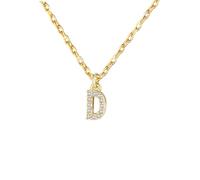 KJKJKJ Colliers Femmes Filles, Collier Initiale Lettre A B C D E F G H I J K L M N O P Q R S T U V W X Y Z Personnalisation Idées Cadeau Anniversaire Célébration Cadeau Saint Valentin (D)