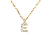 KJKJKJ Colliers Femmes Filles, Collier Initiale Lettre A B C D E F G H I J K L M N O P Q R S T U V W X Y Z Personnalisation Idées Cadeau Anniversaire Célébration Cadeau Saint Valentin (E)