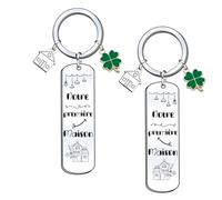 KJKJKJ Porte clé Maison Couple Personnalisé: Ensemble de Porte Clef en Acier Inoxydable - pour la Maison - Cadeau Amour de Pendaison de Crémaillère (0)