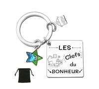 KJKJKJ Porte clé Maison Couple Personnalisé: Ensemble de Porte Clef en Acier Inoxydable - pour la Maison - Cadeau Amour de Pendaison de Crémaillère-Cadeau pour Cremaillere (1-2)