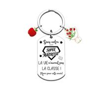 KJKJKJ Porte-clés Maîtresse/Maître - Cadeau Remerciement Maîtresse/Maître Cadeau fin d'année Cadeau personnalisé Maîtresse/Maître d’école (1-1)