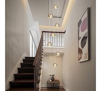 KJLARS Lustre Moderne En Cristal Pendentif Lumière LED Goutte De Pluie Suspendus Lumières Haut Plafonnier Luminaire pour Salon Salle À Manger Couloir Hall Escalier G4 Ampoules (7 lumières)
