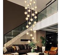 KJLARS Suspensions LED Contemporaine Pendentif Lampe Hauteur Réglable Lustres adapté pour salon table à manger escalier chambre Plafonniers lampe suspendue 26 lumières-carré