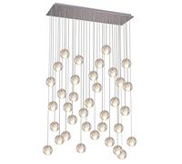 KJLARS Suspensions LED Contemporaine Pendentif Lampe Hauteur Réglable Lustres adapté pour salon table à manger escalier chambre Plafonniers lampe suspendue 36 lumières-rectangle