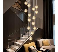 KJLARS Suspensions LED Contemporaine Pendentif Lampe Hauteur Réglable Lustres adapté pour salon table à manger escalier chambre Plafonniers lampe suspendue 14 lumières-rectangle