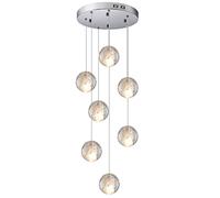 KJLARS Suspensions LED Contemporaine Pendentif Lampe Hauteur Réglable Lustres adapté pour salon table à manger escalier chambre Plafonniers lampe suspendue (7 Lights)