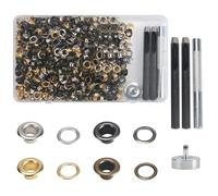 KJLEEN Kit de 480 œillets de 5 mm - Pince à œillets en laiton doré argenté noir bronze pour toile, tissu, cuir, ceintures, sacs à main, vêtements (4 couleurs)