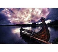 KJLHKJG DIY Peinture à l'huile par Le Nombre de kit 16 * 20 Pouces décor de Noël décorations Cadeaux Viking Longship