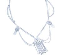 KJMWXOP Chaîne de taille for femme, accessoire de plage, style ethnique, pompon en métal, accessoire for femme(Silver)