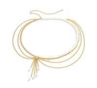 KJMWXOP Chaîne de taille multicouche for femmes, chaîne de ventre en métal vintage avec perles d'imitation, cadeaux for filles et femmes