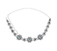 KJMWXOP Ethnique Hippie Noir Bleu Cristal Fleur Taille Chaîne Robe Turque Ceinture De Danse Du Ventre Corps Sexy Argent Inde Ethnique Boho Bijoux Turcs