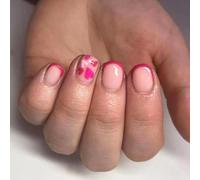 KJMWXOP Lot de 24 Faux Ongles Courts et carrés, Style French manucure, à Coller, à Bords Blancs, Amovibles, en Acrylique, Couverture complète, Accessoires pour Nail Art pour Femm