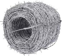 KJoBDwz 1 rouleau de grillage en acier inoxydable barbelé, filet de volaille, clôture de jardin, cour, parapet (2,3 mm, 200 m)