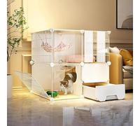 KJoBDwz Clôture pour chats grands cage pour chats d'intérieur, clôtures pour chats avec roues Box pour chats Fai-de-toi, cage pour petits animaux, grand lieu d'exercice idéal (72 x 47 x 72 cm)