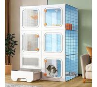 KJoBDwz Clôture pour chats pour grands cages pour chats d'intérieur avec litière, clôtures pour chats pour chats et chats avec hamac (70 x 35 x 105 cm)