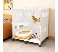 KJoBDwz Clôture pour chats pour grands cages pour chats et clôtures intérieures pour chats Fai-da - Niches amovibles Cage pour petits animaux avec roue (70 x 45 x 75 cm)