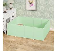 KJoBDwz Clôture pour grands chats Cage pour petits animaux DIY pour lapin | Box for Animaux Domestiques Cages for Cochons d'Inde Cage for Chats (Green)
