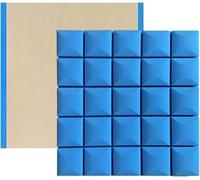 KJoBDwz Lot de 10 panneaux acoustiques autocollants en mousse de polyuréthane insonorisante - Plaque murale insonorisante - Bleu - 50 x 50 x 5 cm