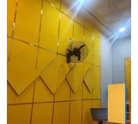 KJoBDwz Lot de 30 panneaux acoustiques en mousse auto-adhésifs pour réduire l'écho - Plaque murale insonorisée - Jaune - 5 cm