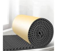 KJoBDwz Panneau de mousse acoustique - Isolation acoustique - Plaque insonorisante - Ignifuge - Plaque murale insonorisée en coton - 10 m - Noir