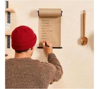 KJoBDwz Porte-rouleau de papier kraft Cutter pour distributeur de rouleaux de papier d'étude avec papier kraft de 50 m, support mural pour tableau d'affichage pour menu de bar/listes de choses à faire
