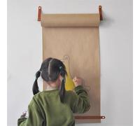 KJoBDwz Porte-rouleau de papier kraft Distributeur et cutter pour papier kraft mural de 164 pieds de long, support pour papier peint avec notes de graffiti à accrocher pour bureau et bar décor pour l