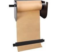KJoBDwz Porte-rouleau de papier kraft Support mural pour distributeur de papier noir pour la maison avec rouleau de papier Kraft de 50 m, coupe pour notes de largeur 37/67/97 cm pour créer des listes