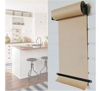 KJoBDwz Porte-rouleau en papier kraft Distributeur de papier de cuisine et cutter avec papier Kraft de 50 m de long, porte-rouleau de papier de boucherie monté sur le mur pour la maison/bar décoration