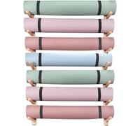 KJoBDwz Rack de tapis de yoga support mural pour tapis de yoga, 2 à 9 étagères en bois pour tapis de yoga, rouleaux en mousse(7)