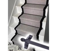 KJoBDwz Tiges d'escalier en laiton pour tapis d'escalier - Tige coulissante creuse avec embout rond - Facile à installer - Presse à tapis décorative (95 cm)