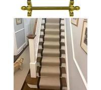KJoBDwz Tiges pour tapis d'escalier Tige pour moquette pour escalier, support de fixation pour tapis antirouille, tige tubulaire pour moquette pour escalier, tige coulissante dorée pour moquette pour