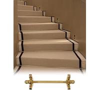 KJoBDwz Tiges pour tapis d'escalier Tige pour moquette pour escalier, tige pour escalier en laiton poli pour coureurs de tapis, tige décorative pour tapis avec borne à bille et support Tapis Stamp
