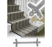 KJoBDwz Tiges pour tapis d'escalier, tiges pour tapis d'escalier, tiges à pression pour tapis à marches fixes, tiges pour guide en argent pour moquette pour escalier, faciles à installer Tapis Stamp