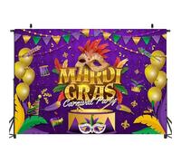 KJoet Tissu de Fond de Carnaval,Décoration de Fête de Carnaval,Photos de Masques de Carnaval,Cirque Carnaval Thème Toile de Fond,Accessoires de Photomaton,pour Anniversaire,Bal de Maquillage
