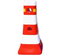 KjoiDWz Cônes de signalisation Anti-Collision en PVC, cônes de signalisation, piliers d'isolation en Plastique, glissières de sécurité routières, piquets de déviation routière(Rosso)