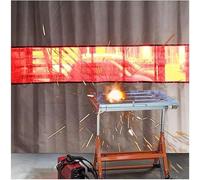 KjoiDWz Couvertures de soudage, rideau de protection avec fenêtre de visualisation rouge, écran de soudage for atelier et cloison de séparation(2x2 m/6.6x6.6 ft)