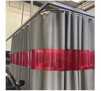 KjoiDWz Écrans de soudage avec fenêtre transparente rouge, couvertures anti-feu for atelier, rideau de soudage industriel, ignifuge(3.5x3 m/11.5x9.8 ft)