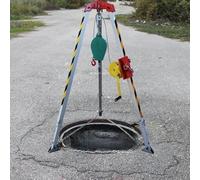 KjoiDWz Kits de trépieds de Sauvetage en Alliage d'aluminium for Tunnels d'égouts, trépieds for espaces confinés avec Pieds de Support rétractables(1800lbs Winch)