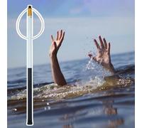 KjoiDWz Perche de Sauvetage réglable en Fibre de Verre, équipement de Sauvetage Aquatique, Anneau de sécurité Robuste for Piscine, Lacs et mer(Bianco)