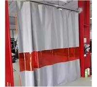 KjoiDWz Rideau de soudage avec fenêtre de visualisation, rideau de soudage industriel avec œillet en cuivre, panneaux ignifuges for cloison de garage(1x2 m/3.3x6.6 ft)