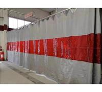 KjoiDWz Rideaux pare-feu, couvertures anti-feu enduites de silicone avec fenêtre de visualisation rouge, tapis de protection ignifuge for cloison industrielle(2x2.5 m/6.6x8.3 ft)