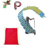 KJOLWHCQ Rubans de Danse Green Dragon Poi, Ensemble de Pois tournants et secoués lavables en Soie avec tête de Dragon, Parfaits for la Danse du Ventre et Les Performances colorées(Blue,10m)